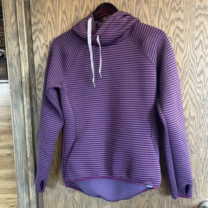 Columbia Womens Castella Peak Hoodie Large Sweatshirt Thumbholes Pullover Purple
